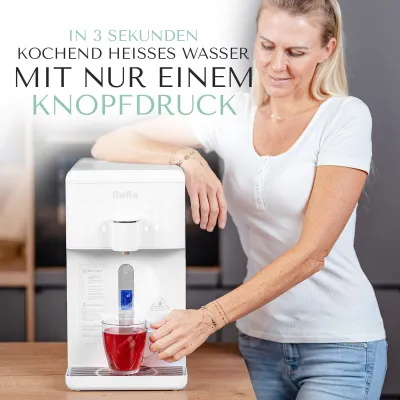 AURA | Auftisch-Umkehrosmoseanlage mit Wasserstoff-Ionisator und Heißwasserfunktion | Mit Festwasseranschluss | Weiß und Schwarz AURA | Auftisch-Umkehrosmoseanlage mit Wasserstoff-Ionisator und Heißwasserfunktion | Mit Festwasseranschluss | Weiß und Schwarz