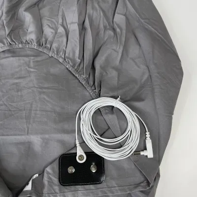 Spannbettlaken mit Erdung, leitfähiges, geerdetes Bettlaken aus Silberfaser, Anti-ESD-Strahlungssicher, elektrostatisch - 6 Akti