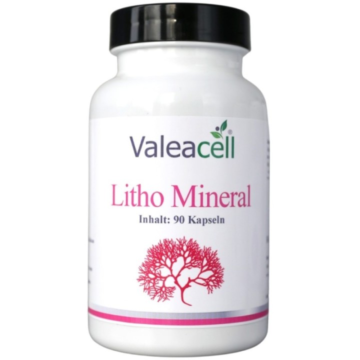 Litho mineral from the red algae - 1 0791266355477Vitamins and mineralsLitho Mineral | 90 capsules in an amber jar | ValeacellTh