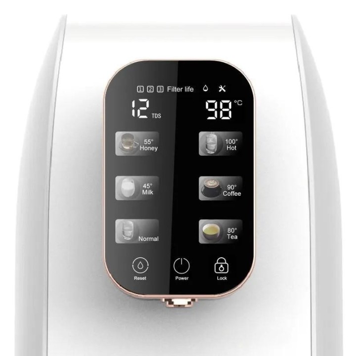 Warmwasser-Wasserfiltrations-Reinigungssystem für die Arbeitsplatte mit Umkehrosmose, 3-stufiger RO-Wasserfilter, 3: 1 niedriges