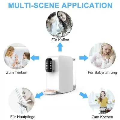 Premium Osmoseanlage mit Heißwasser-Funktion 3-in-1 System: Kalt-, Warm- & Heißwasser | Ohne Wasserkocher - 2 WasserprodukteWarm Premium Osmoseanlage mit Heißwasser-Funktion 3-in-1 System: Kalt-, Warm- & Heißwasser | Ohne Wasserkocher - 2 WasserprodukteWarm