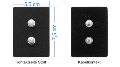 Erdungs-Anbindung für EMF-Abschirmstoffe – Druckknopf-Anschluss