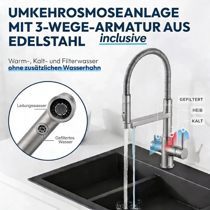 AORA GT600 Umkehrosmose-Wasserfilter - Sauberes Osmosewasser direkt au