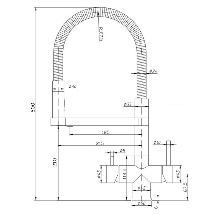 AORA GT800 Osmosefilter - High-Flow ohne Tank