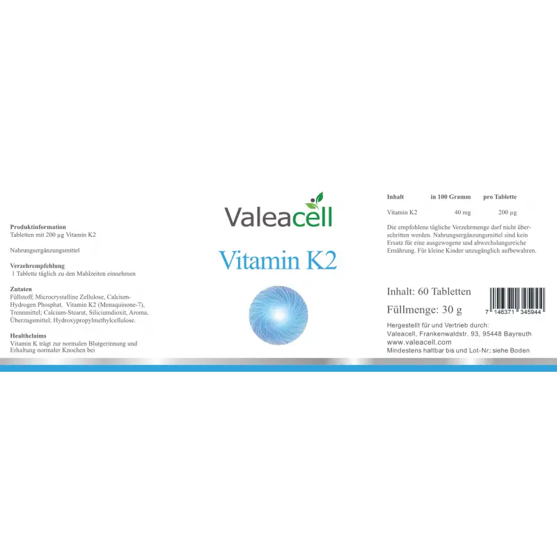 Vitamine K2 |Label