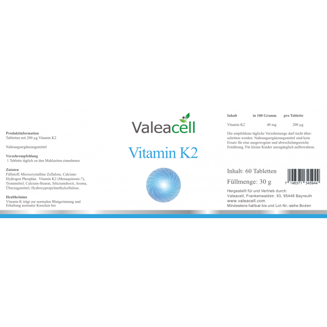 Vitamin K2 |Label