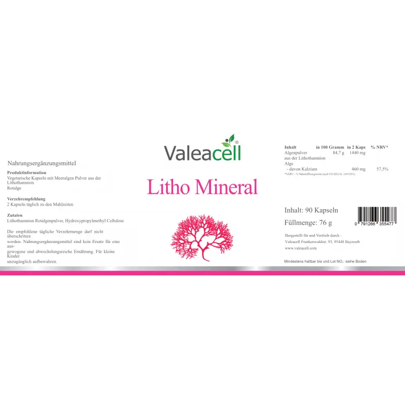 Litho Mineral | 90 capsule in barattolo ambrato | Valeacell