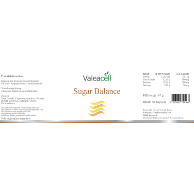 Sugar Balance | 60 capsule in vetro ambrato | Valeacell