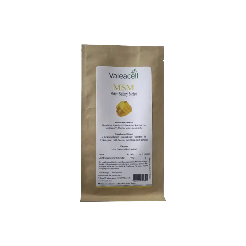 MSM (Méthyl Sulfonyl Méthane) | 150 g en sachet papier | Valeacell