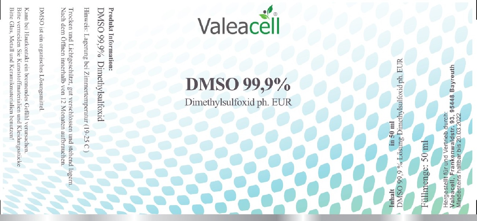 DMSO 99% Ph. EUR. | Valeacell Label