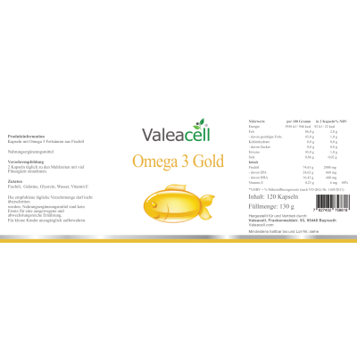 Omega 3 Gold | 90 Kapseln | Valeacell