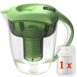 Jarra filtrante Valeacell: ionizador de agua con filtro de carbón activo en verde, azul, negro y blanco