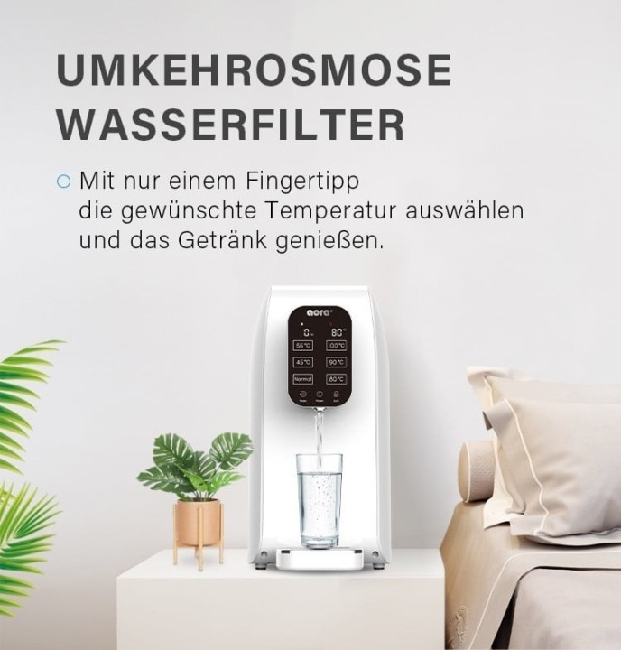AORA - Impianto mobile a osmosi inversa con funzione di acqua calda, senza necessità di collegamento all'acqua - 8