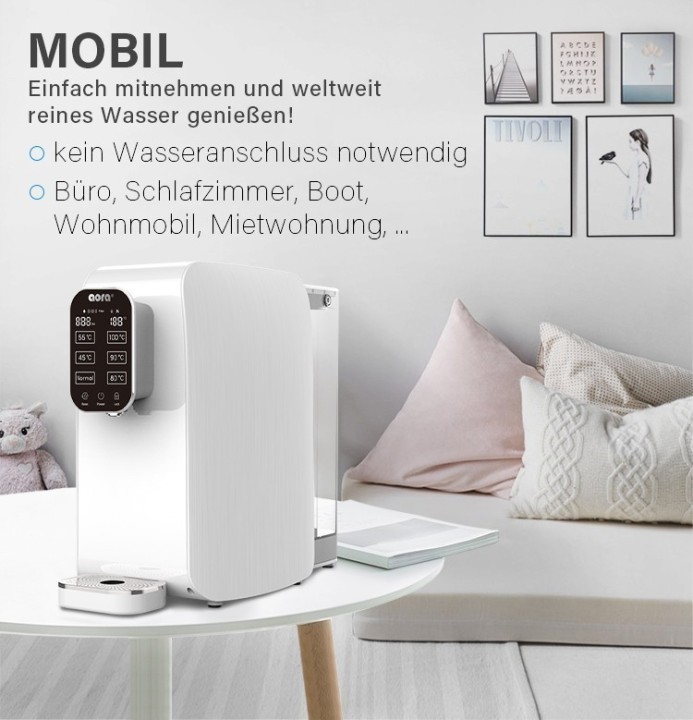 AORA - Mobile reverse osmosis system with hot water function, no water connection required - 11