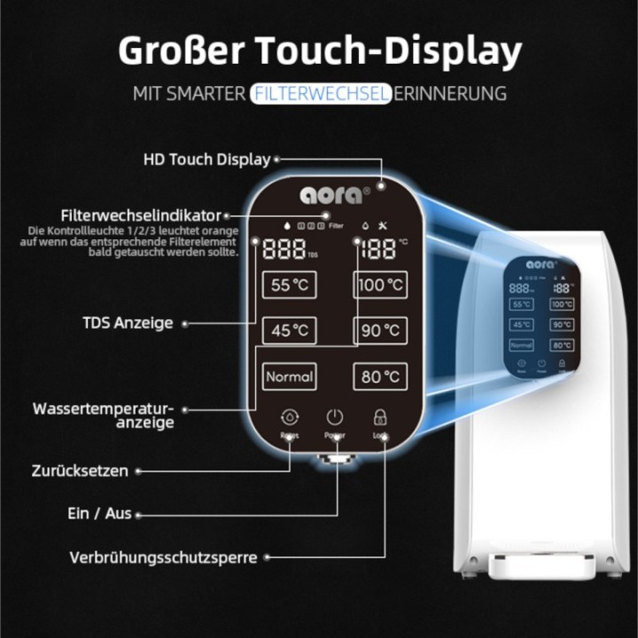 AORA - Mobile reverse osmosis system with hot water function, no water connection required - 13
