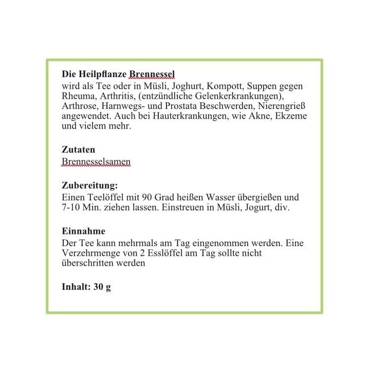 Brennesselsamen 30 g - 2
