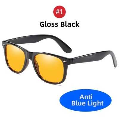 VIVIBEE Klassische quadratische Gaming-Brille mit blauem Licht, blockierend, für Herren, gelb, Damen, Büro, Anti-Licht-Brille, C