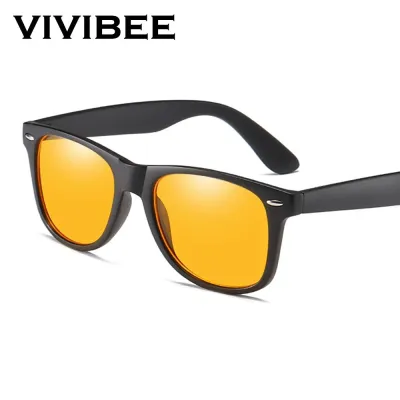 VIVIBEE Klassische quadratische Gaming-Brille mit blauem Licht, blockierend, für Herren, gelb, Damen, Büro, Anti-Licht-Brille, C