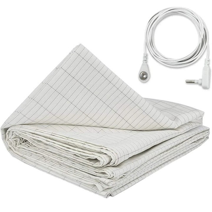 Weiches und leitfähiges Erdungslaken, 95 Baumwolle und 5 Silberfaserzusammensetzung, verbessert den Schlaf, einfach zu bedie - 1