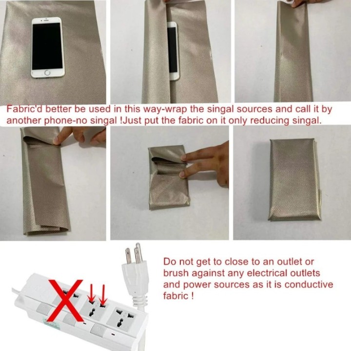Military Grade 5G EMF RF Blockieren Stoff für E-magnetische Abschirmung Wirksamkeit Fest Plaid Kupfer Tuch - 5 Umgebungsreinigun